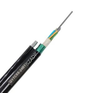 China Gytc8s Self Supporting Fiber Optic Cable With Messenger Aerial 12 Core factory
