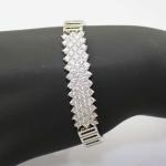 925 Silver Silver Link Bracelet Clear Cubic Zircon Tennis Bracelet (YAQS005)