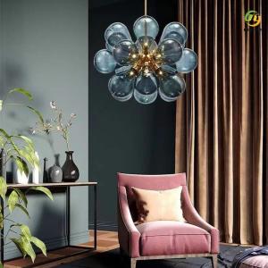 China Postmodern Luxury Glass Pendant Light G9 3000k For Living / Dining Room factory