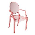 Polycarbonate Children'S Armchair Pink Kids Plastic Chair With Arm