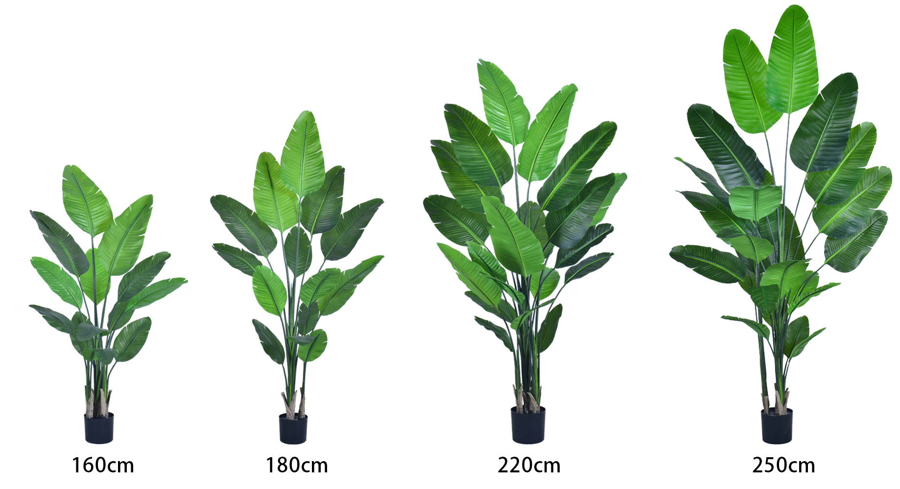 Faux Traveller's Palm Tree (artificial birds of paradise plant) - 180cm/210cm Realistic PE Leaf Artificial Plant for Indoor Outdoor Decor