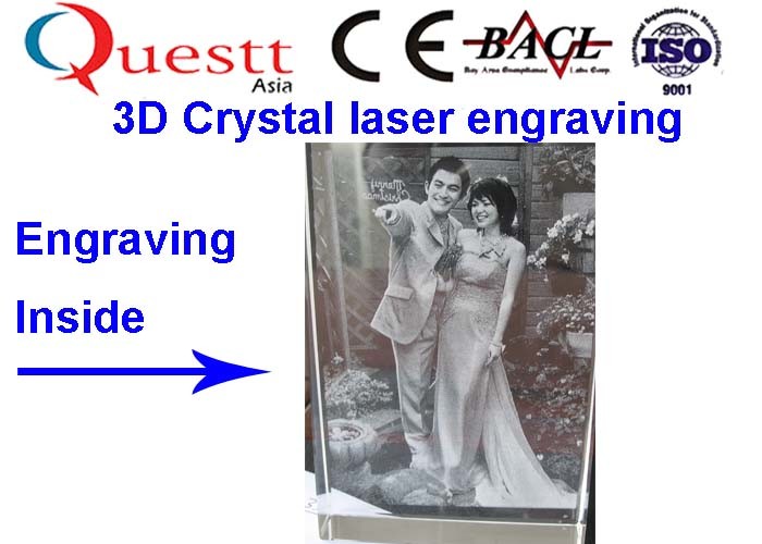 Large Size 3D Laser Crystal Engraving Machine 3 Watt With Green Laser Imaging