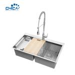 Handmade Kitchen Sink Stainless Steel Kitchen Sink Double Bowl Kitchen Sink With