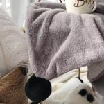 Warm PV Fleece Faux Fur Blanket , Luxury Faux Fur Throw Blanket With Ball Edge