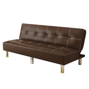 China Space Saving Brown PU Leather Home Sofa Bed factory