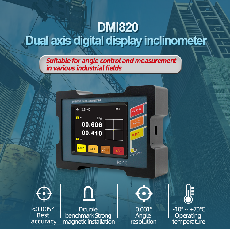 Platform Calibration Dual Axis Digital Inclinometer Industrial Angle