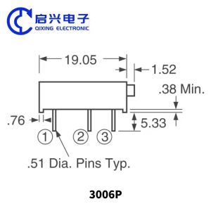 3006p-1-202lf trimpot 3006p-1-102lf Adjustable Resistor 10k 50k 3006pSeries