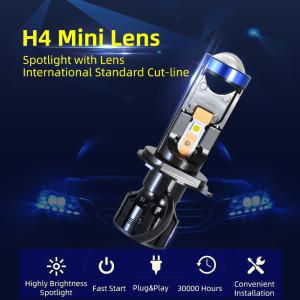 China H4 Mini Lens Led Headlight Bulbs 45W Hi Low Beam Led Projector Headlights H4 Car Led Headlight factory