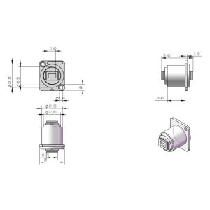 SC Fiber Optic Panel Mount Coupler Embedded Threaded Fixed Mount Adapter SC