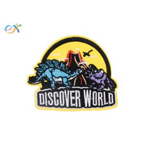 Stock Design Embroidered Animal Patches , Beautiful Dinosaur Embroidered Patches