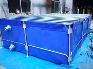 China 10000L Tarpaulin Water Tank Self Stand Foldable Plastic Fish Ponds Tarpaulin Fish Farming factory