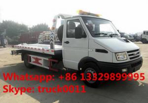 China 2020s IVECO 4*2 LHD 3tons wrecker tow truck for sale, factory sale best price IVECO brand diesel  flatbed towing truck factory