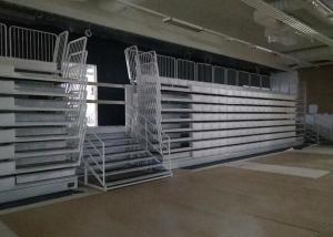 China Multifunctional Sport Hall Arena Stage Seating HDPE Material With Polymer Bench factory
