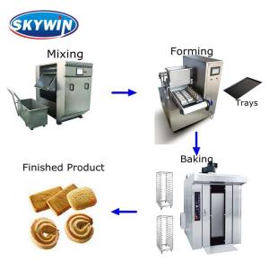 China Low Noise 400 MM Width Mini Semi Automatic Tray Type Cookie Line factory
