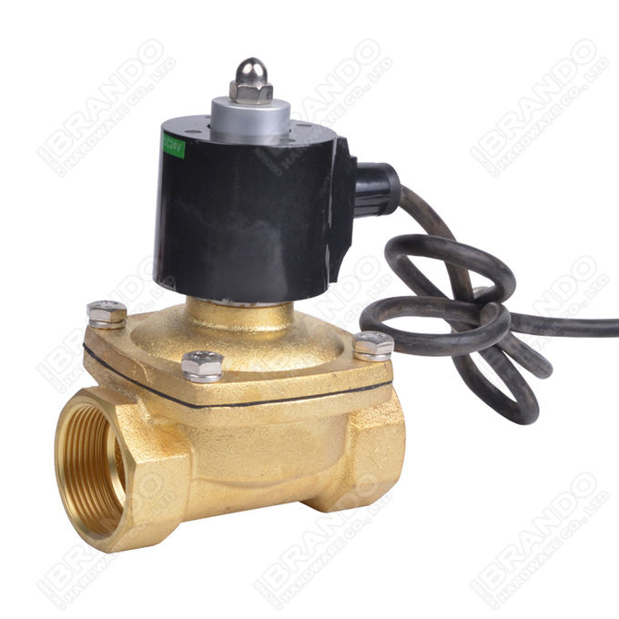 Normally Open Brass Solenoid Valve Waterproof IP68 1/2'' 24V 220V 3
