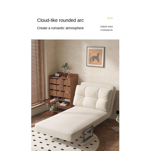 Vintage Multi-functional Foldable and Extendable Sofa Bed Three Modes Leisure Sofa Chair Single Cloud Sofa Bed for Living Room