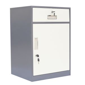 China Hospital Single Door Metal Nightstand Bedside Cabinet With Drawer on sale
