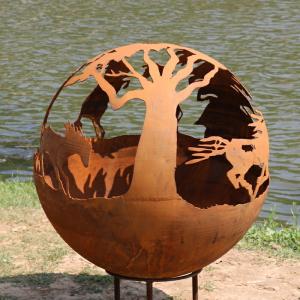 China Hand Crafted Corten Steel Fire Pits Fuel Type Wood Gas Propane factory