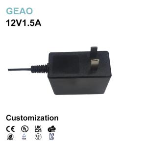 China Industrial 12V 1.5A Power Supply Adapter Wall Mount 100VAC - 240VAC factory
