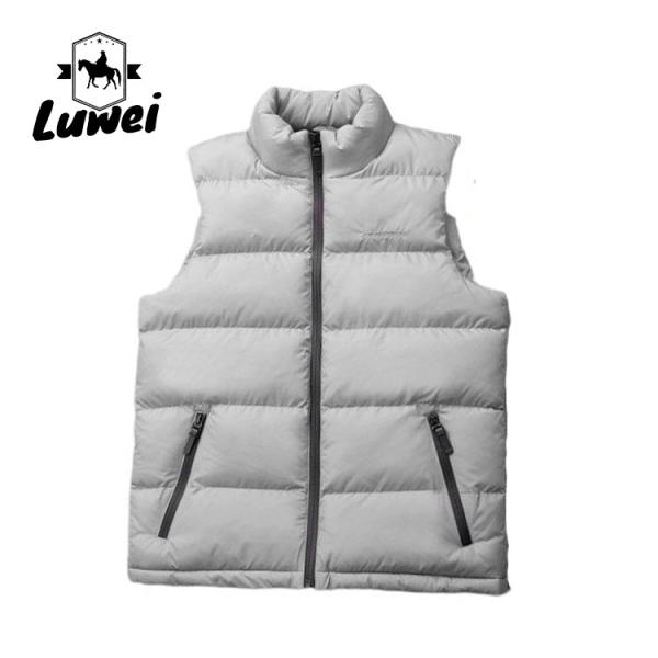 Wholesale Custom Winter Stand Collar Sleeveless Utility Vest Men Waistcoat Down
