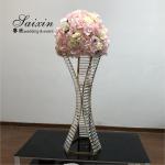 Crystal Gold Flower Vase Metal Stand For Living Room Wedding Table Decoration