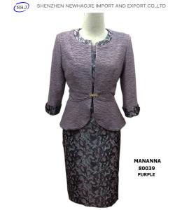 China Fashion Ladies Suits Styles MANANNA 80039 Purple/Grey factory