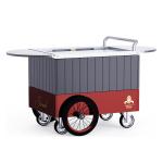 Red Mobile Teppanyaki Grill 16 inch customized wheels Free movement Food-grade