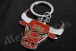 Bull Logo 2D Promotional Products Keychains , Travel Key Chain Shiny Silver