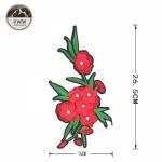 Red Flower Patch with Rhinestone Woven Patch Custom Pvc China Manufacturer Cheap