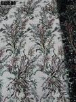 Luxury ladys dress black handmade beaded bridal handmade bead fabric Bead lace