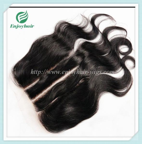 Lace top closure 5''x5''brazilian virgin hair natural color body wave 10''-24''L