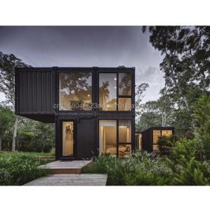 China Residential 20ft Prefab Container House with Glass Wall Office Villa and Two-Storey Flat Pack Assembly factory