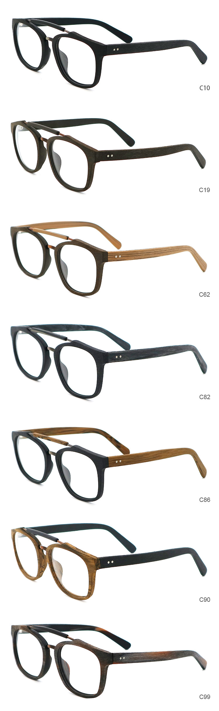 Multicolor Wood Grain Collection Acetate Optical Frame MR 0369
