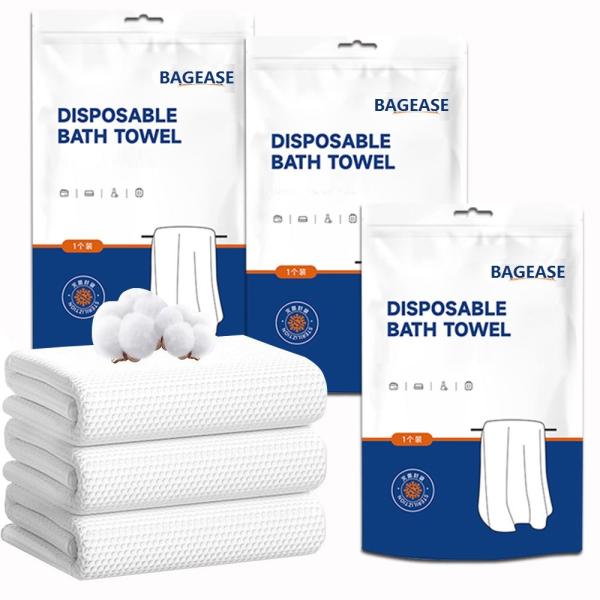 China Free Sample High Quality One Time Use Disposable Bath Towels 55''X27.5'' Large Portable Thicken Individually Wrapped Bath Towels factory