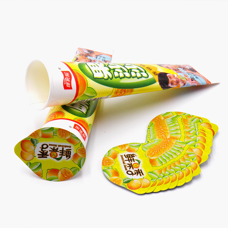 95mm Precut Printed Foil Heat Seal Lids 80 To 120 Micron Jelly Cup PE Film