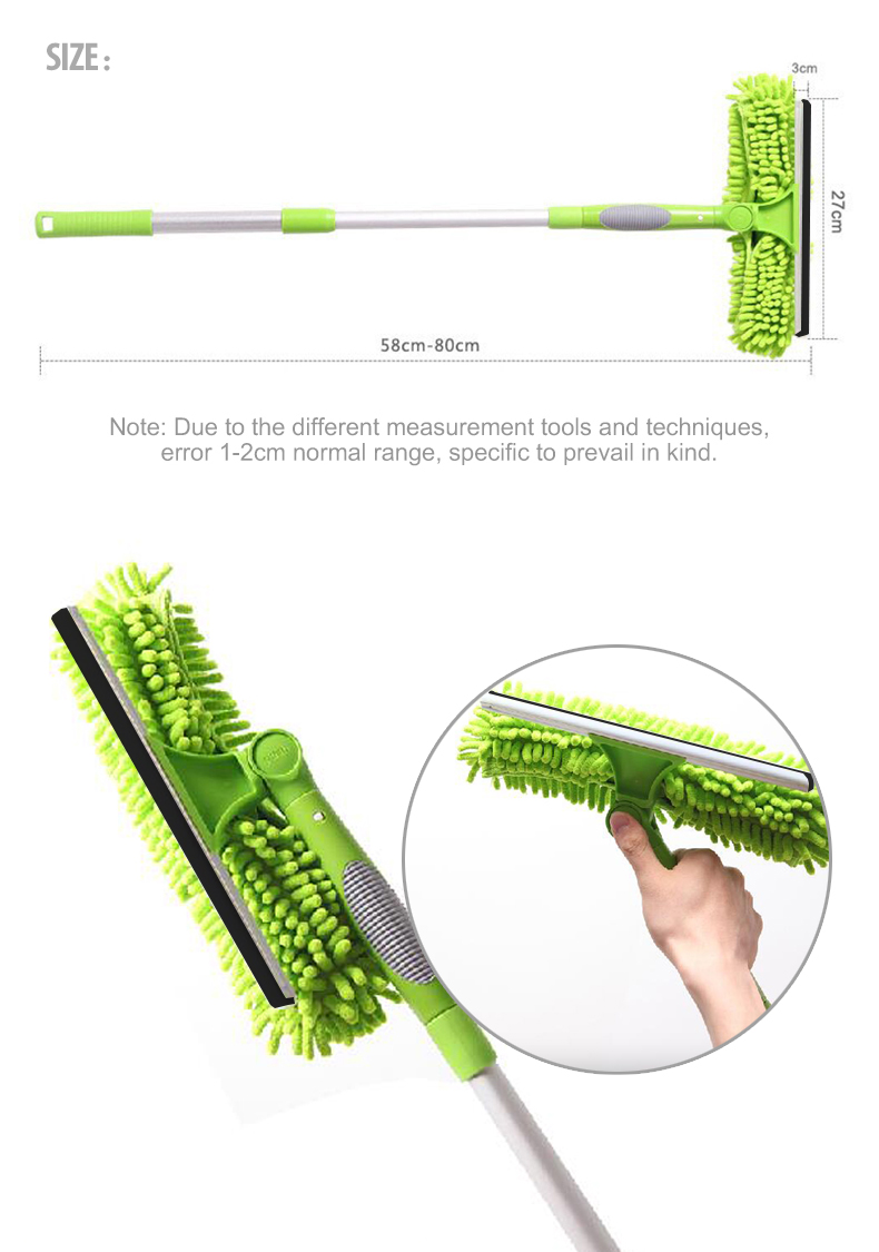 Aluminium Glass Cleaning Brush Window Cleaner Rotatable Telescopic Housekeeping