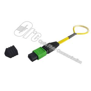 China Single Mode G657A2 MTP MPO Patch Cable Green Black Housing Color factory