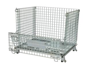 China Zinc Plated Metal Wire Mesh Storage Baskets Industrial Stackable 800*600*640mm factory