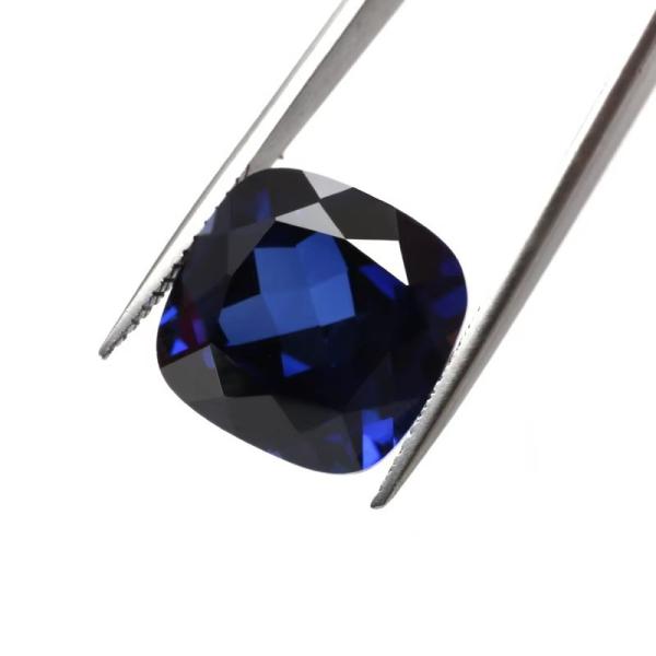 Unique Moissanite Synthetic Sapphire Stone Cushion Cut 34# Blue Corundum Loose