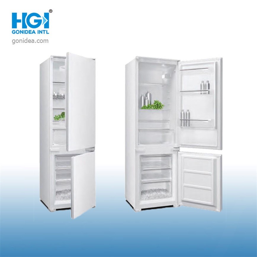 China Build In LED Double Door Bottom Freezer With Drawers factory