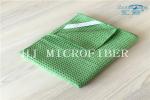 Green Color Microfiber Merbau Pineapple Grid Fabric Cleaning Cloth Towel
