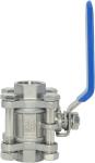 Female Thread 1/2" Full Port Ball Valve 3 Piece Stainless Steel 316 NPT WOG1000