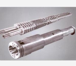 China Spray Bimetallic Coating Conical Twin Screw Barrel For Double Screw Extruder factory