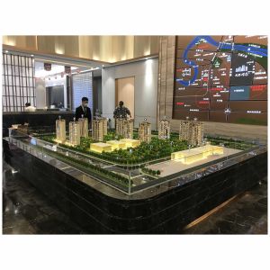 Multiple Building Architecture Models With Integrated Landscaping And Lighting