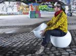 Apple Ball Fiberglass Arm Chair Glossy Designed By Eero Aarnio Short Round Stool