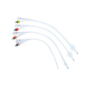 China 2 Ways 16 Fr 24Fr Silicone Rubber Latex Foley Catheter Medical Tube Balloon CE ISO factory