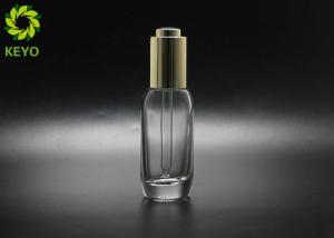 China 30ml Round Clear Glass Dropper Bottle With Thick Bottom For Essential Oil Serum factory