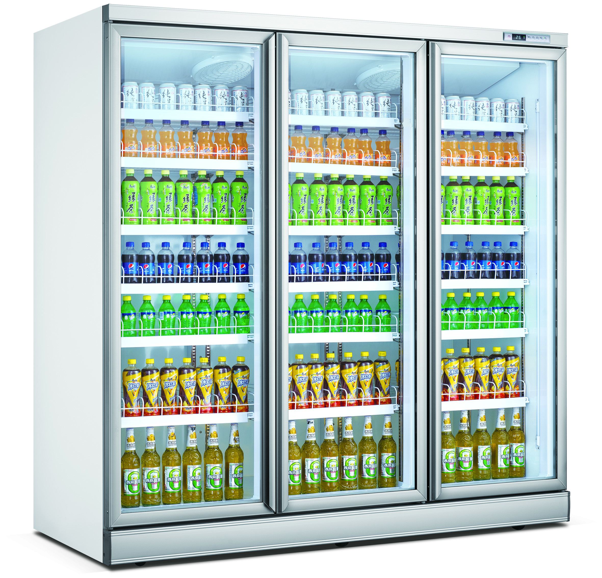 2025 New Arrival High Capacity 3-Door Commercial Beverage Display Refrigerator Supermarkets Convenience Stores High Efficiency