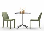 Coffee Shop PU Dining Chairs 80cm Metal Frame Upholstered