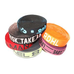 Rose Jacquard Elastic Ribbon 35mm Polyester Webbing Customized